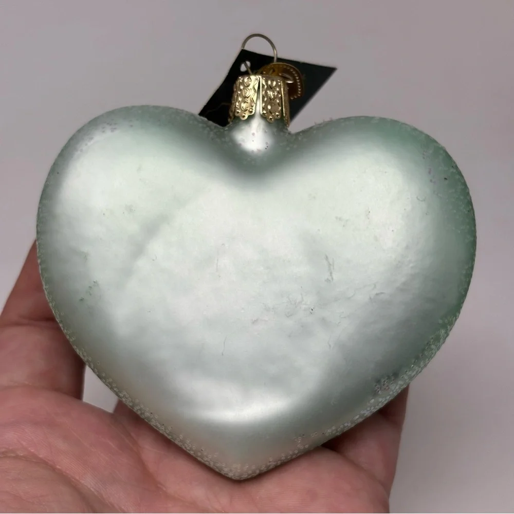 Old World Christmas Grandpa Heart Glass Ornament NWT OWC - Picture 3 of 5
